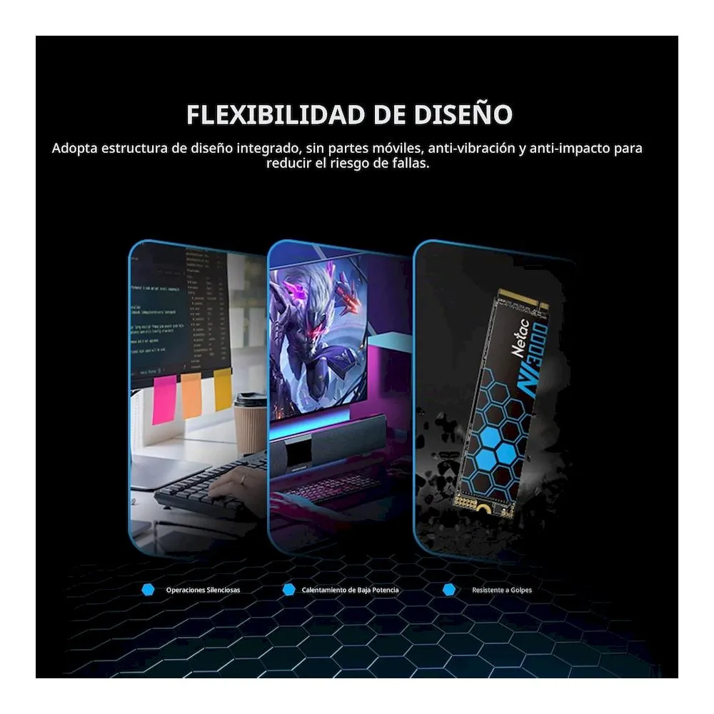 DISCO SOLIDO SSD NETAC NV3000 1TB GEN3X4 HASTA 3100MB/s M.2 2280 - Vista 3