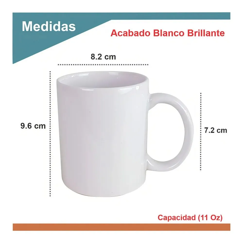 Taza blanca para sublimar Triple A 11 onzas - Vista 3