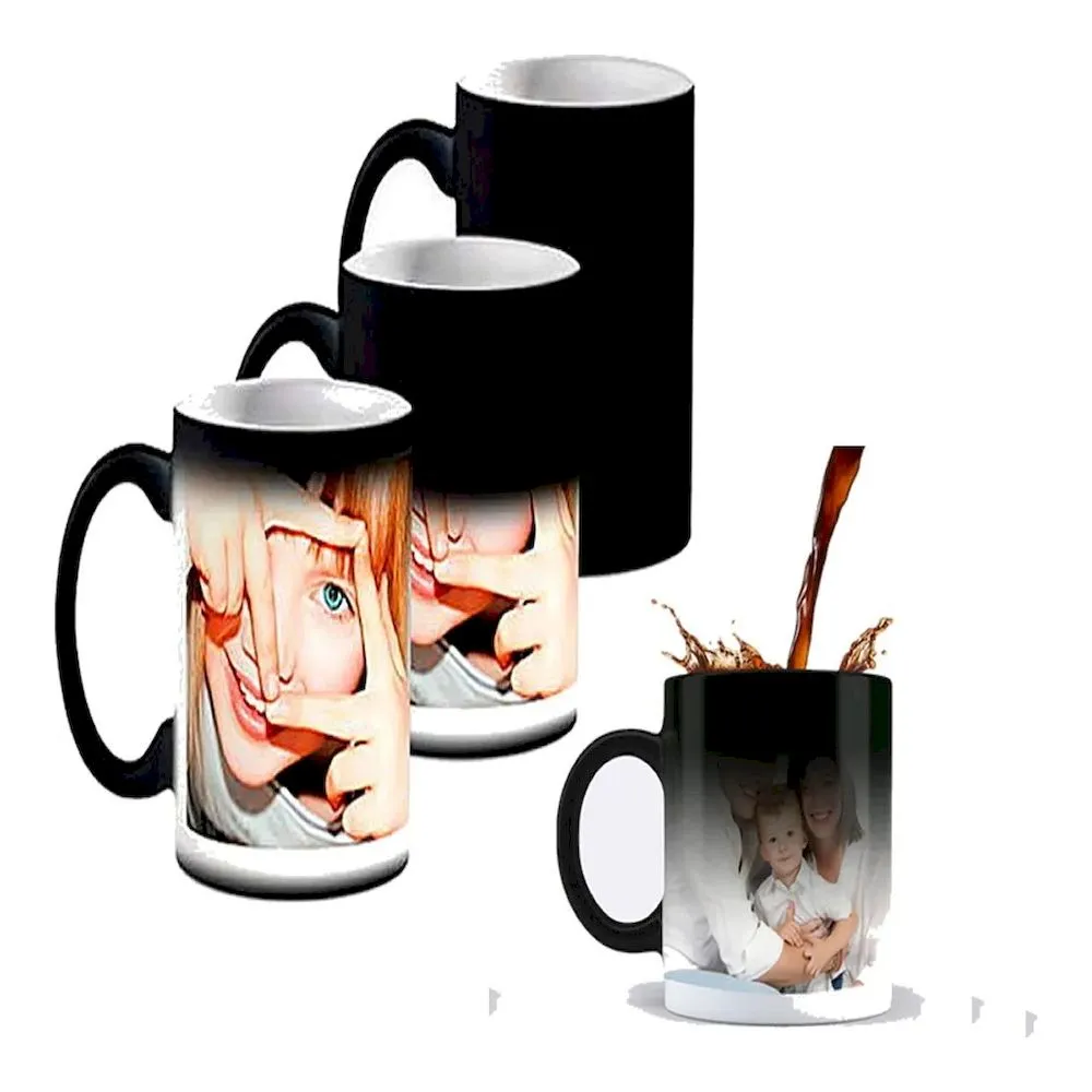 Taza para sublimar mágica negra Triple A 11 onzas - Vista 2