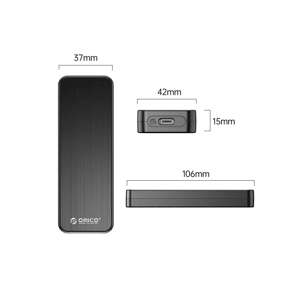 ENCLOSURE ORICO HM2-G2 M.2 NVMe 10Gbps USB-C 3.2 Gen 2 4TB - Vista 2