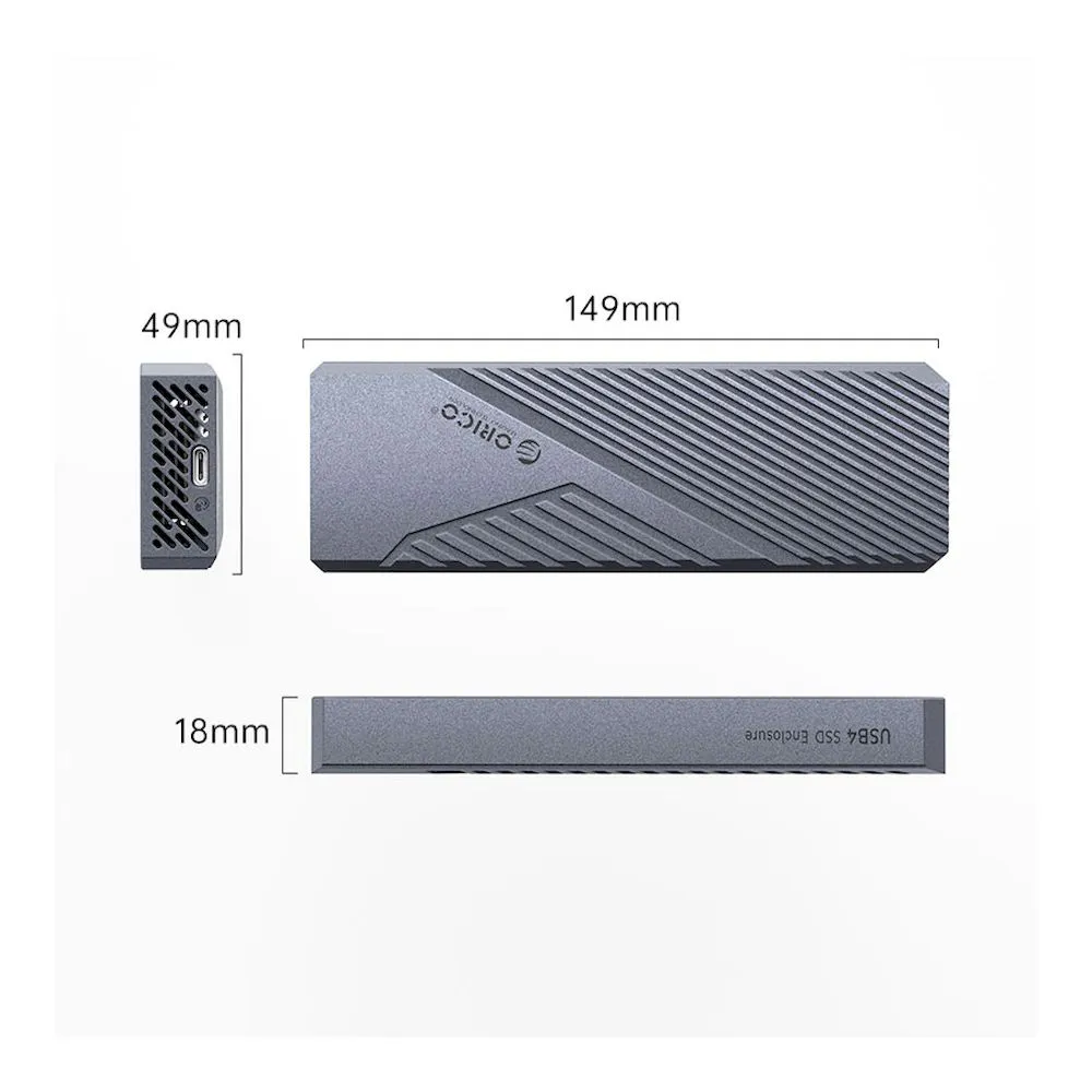 ENCLOSURE ORICO CNM2-U4 SSD M.2 NVME USB-C 40GBPS 8TB - Vista 4
