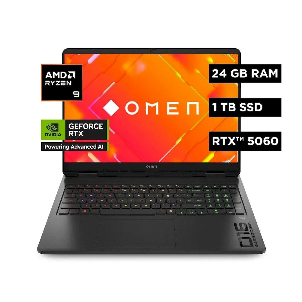 Laptop HP 16-ap0008la OMEN 16' 2K 144HZ RYZEN 9 24GB 1TBSSD RTX5060 VIDEO8GB - Vista 1