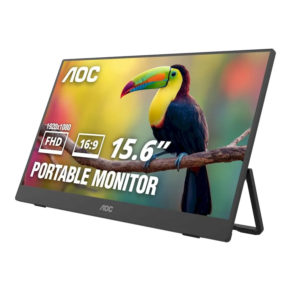 Monitor Portatil AOC 16T30 15.6 FHD IPS USB-C Ultra Delgado CON SOPORTE - Vista 1