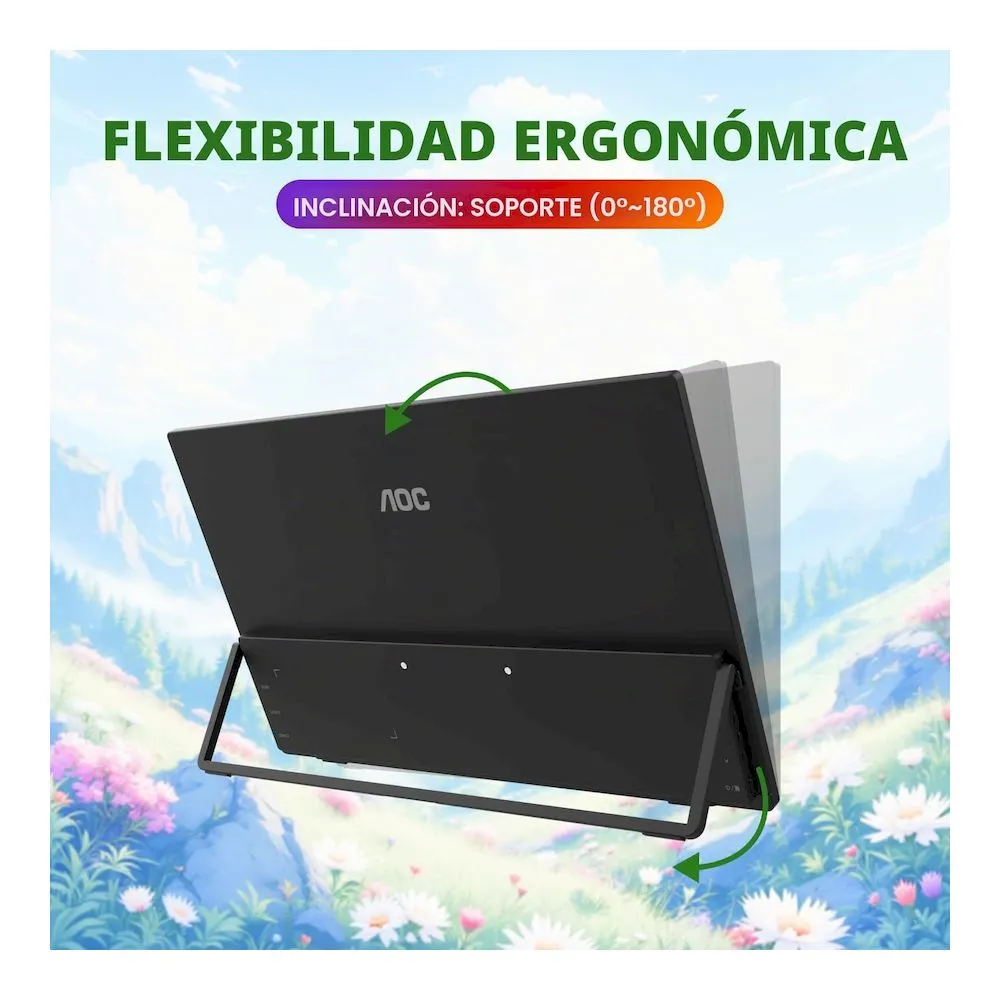 Monitor Portatil AOC 16T30 15.6 FHD IPS USB-C Ultra Delgado CON SOPORTE - Vista 3