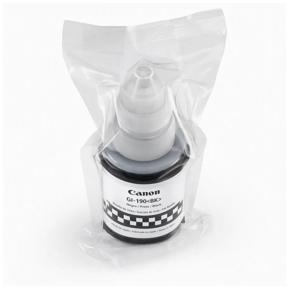 Botella de tinta CANON GI-190 negro NEGRA 70ml ORIGINAL OEM SIN CAJA TINTA IMPRESORA G1100 G2100 G3100 G4100 G1110 G2101 G2110 G2111 G3101 G3102 G3110 G3111 G4102 G4110 G4111 - Vista 2