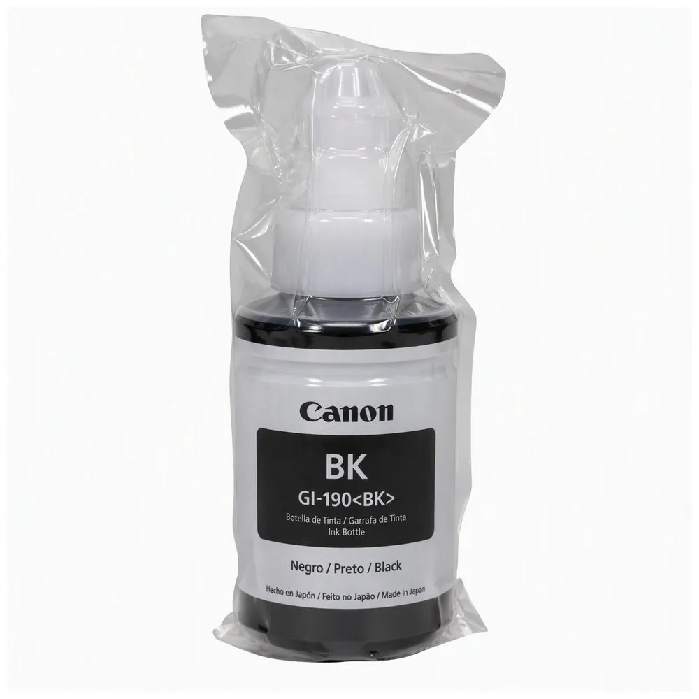 Botella de tinta CANON GI-190 negro NEGRA 70ml ORIGINAL OEM SIN CAJA TINTA IMPRESORA G1100 G2100 G3100 G4100 G1110 G2101 G2110 G2111 G3101 G3102 G3110 G3111 G4102 G4110 G4111 - Vista 3