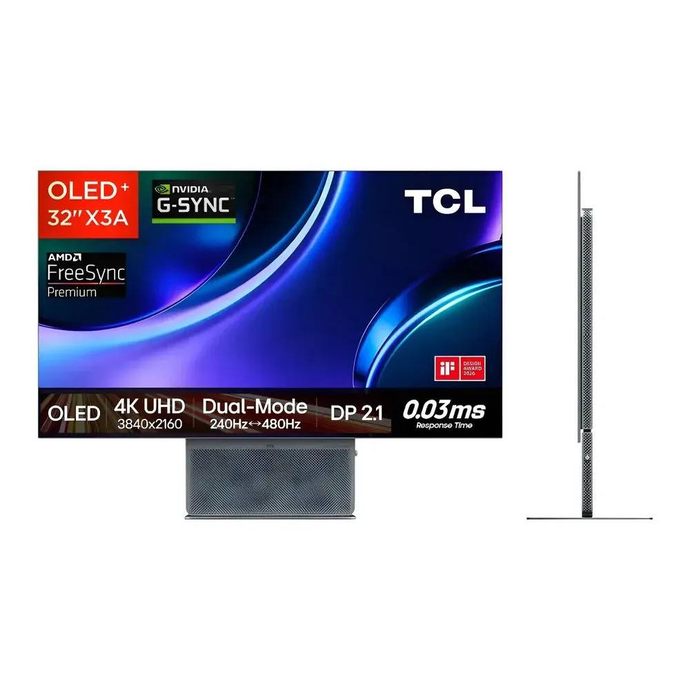 Monitor TCL 32X3A OLED+ 32" 4K UHD hasta 480Hz 0.03ms Premium para Gamers y Creadores OLED ULTRA VELOZ Monitor GAMER TCL GAMING - Vista 1